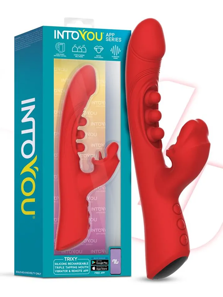 Trixy Vibrator With Tapping, Biting & App - APP kontroliuojamas „RabbitVibrator“ 7 [full]