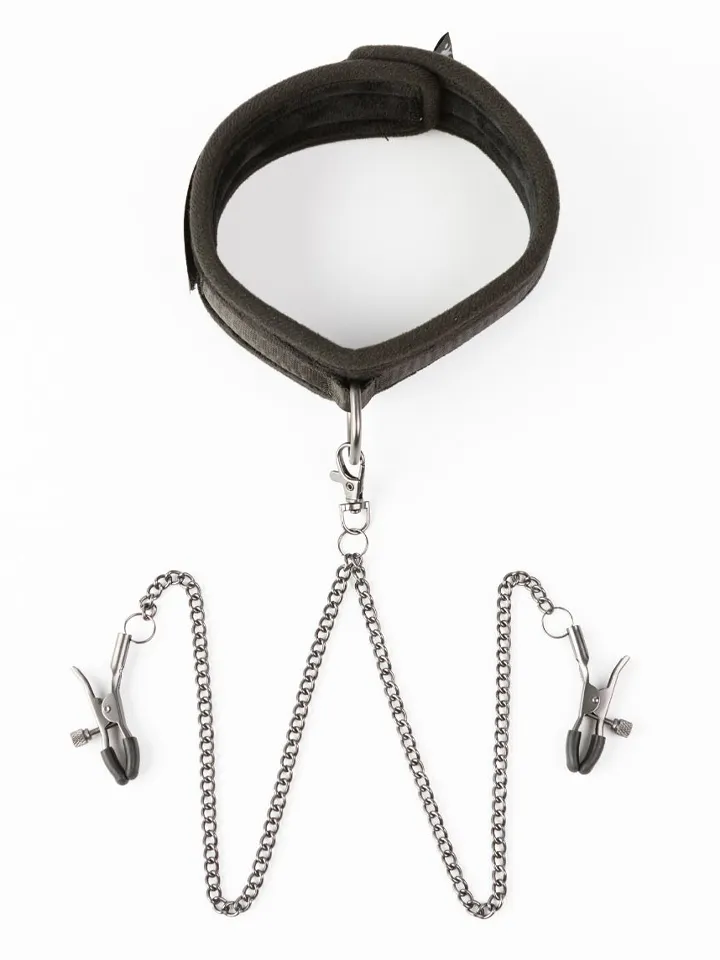 Twin Tweaks Velvet Collar With Nipple Clamps - Karoliai su krūties spaustukais 2 [full]