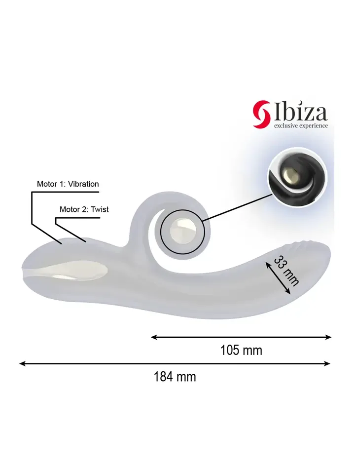 Twister Vibrator With Curve Stimulator & Rotation - Triušio vibratorius 3 [full]
