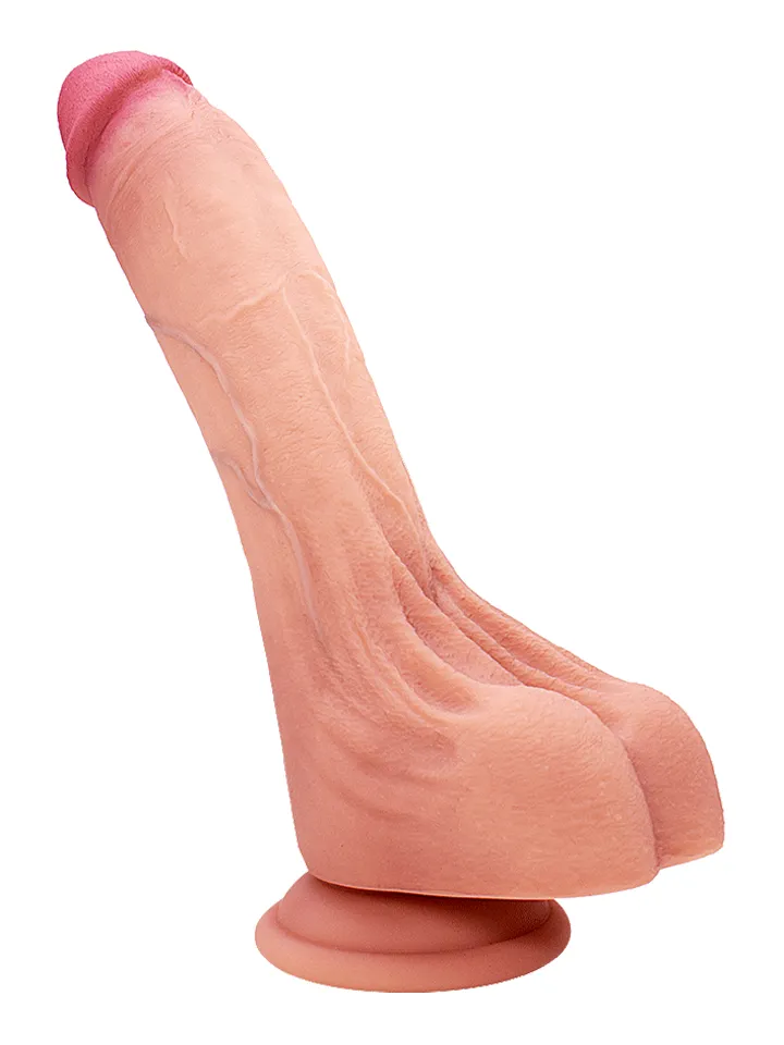 Ultra-Realistic Curved Silicone Dildo With Balls 21,5 cm - Gyvenimo dildo 3 [full]