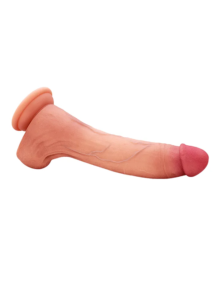 Ultra-Realistic Curved Silicone Dildo With Balls 21,5 cm - Gyvenimo dildo 4 [full]