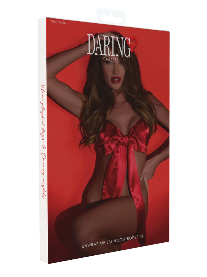 Unwrap Me Satin Bow Bodysuit Red - Bodžiai ir Žaismo kostiumai 3 [full]