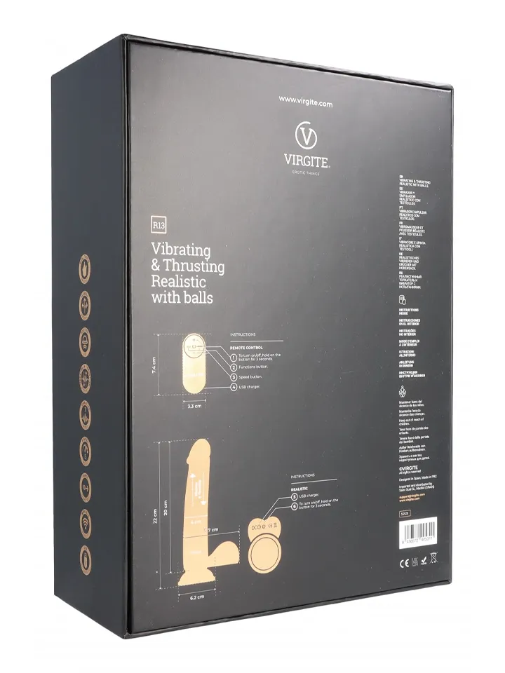 Up & Down Realistic Dildo With Remote 22 cm - Vibruojantis dildo 4 [full]