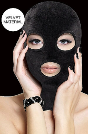 Velvet & Velcro Mask with Eye and Mouth Opening - BDSM kaukė 1