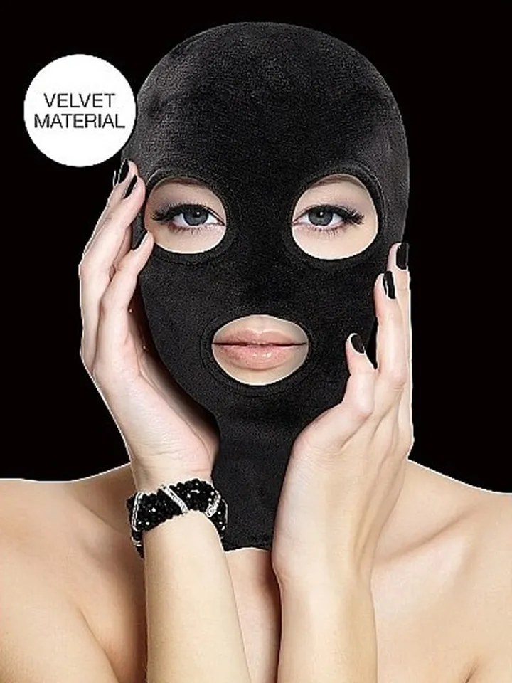 Velvet & Velcro Mask With Eye & Mouth Opening - BDSM kaukė 1 [full]