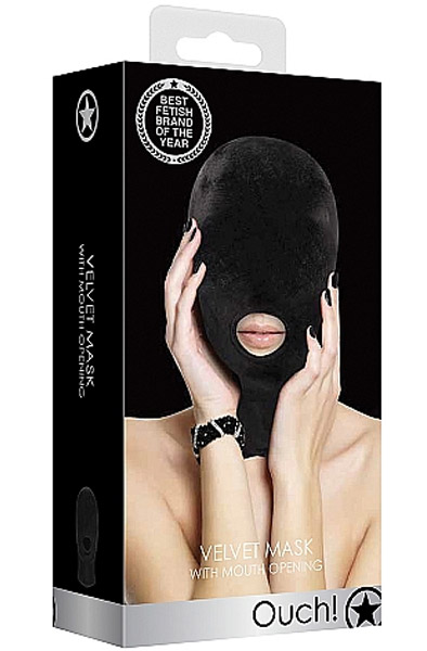 Velvet & Velcro Mask With Mouth Opening - BDSM kaukė 3