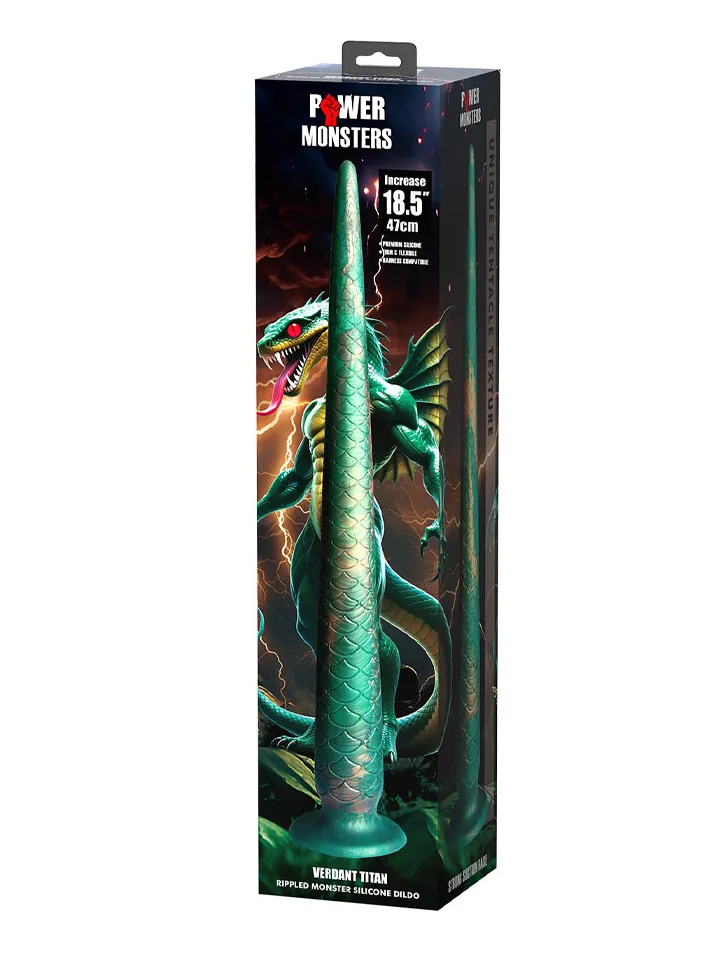 Verdant Titan Rippled Monster Silicone Dildo 47 cm - Ypač ilgas analinis dildo 3 [full]