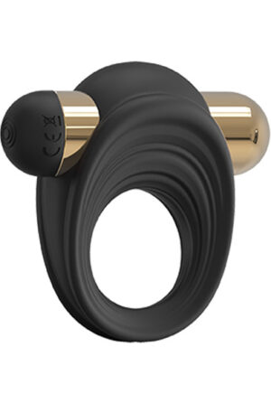Vibrating C-Ring Black & Gold - Vibruojantis gaidžio žiedas 1