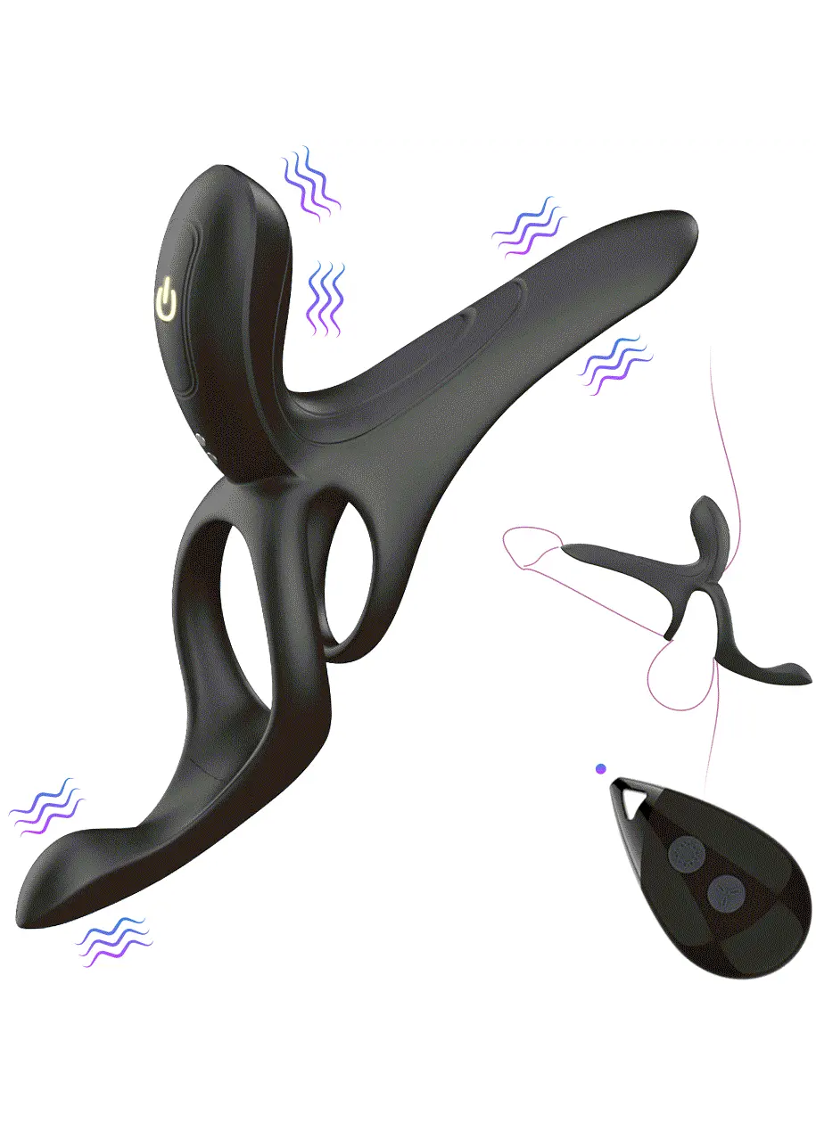 Vibrating Cock Ring With Clitoral Stimulation - Vibruojantis gaidžio žiedas 1 [full]