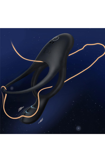 Vibrating Cock Ring With Clitoral Vibrator - Dvigubas įsiskverbimas 2