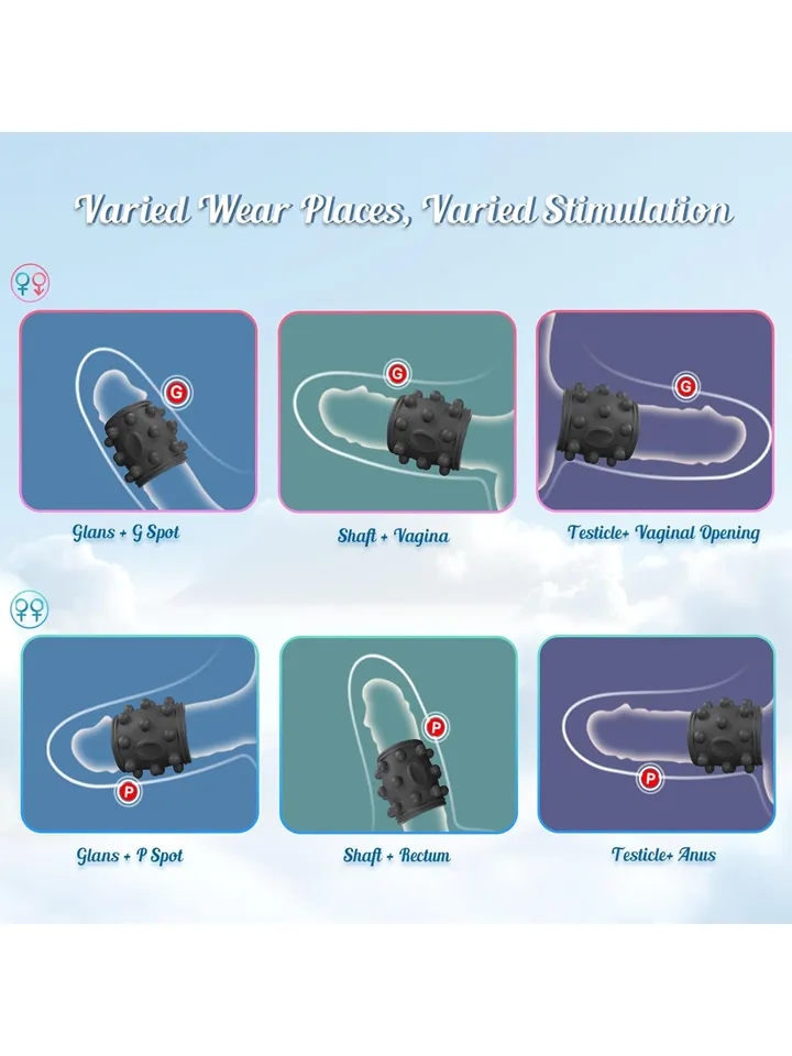 Vibrating Dotted Silicone Cock Sleeve - Vibruojantis varpos plėtra 2 [full]