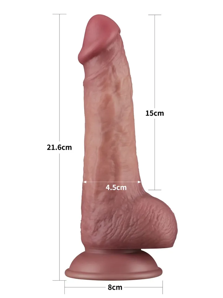 Vibrating Dual Density Power Cock 21,6 cm - Vibruojantis dildo 3 [full]