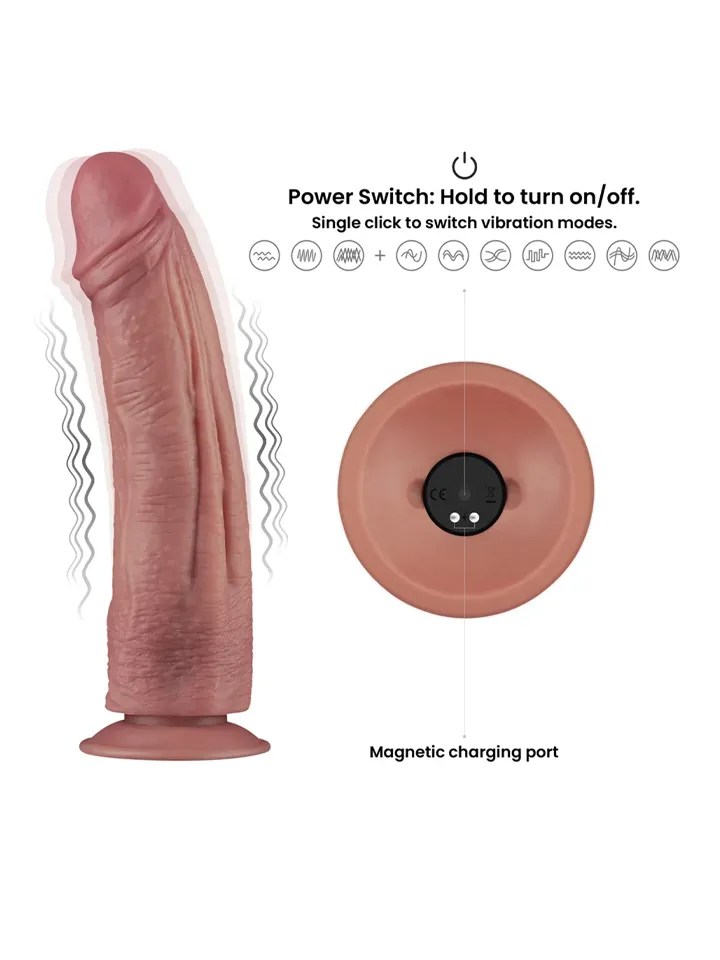Vibrating Dual Density Power Cock 26,8 cm - Vibruojantis dildo 3 [full]