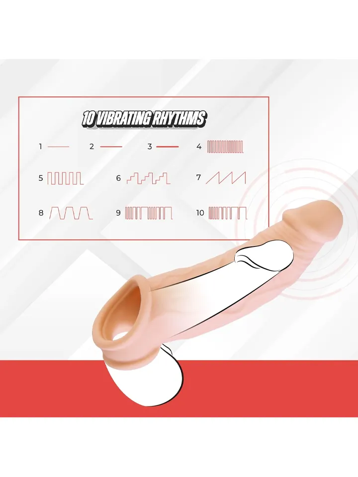 Vibrating Extension Sleeve Flesh - Vibruojantis varpos plėtra 3 [full]