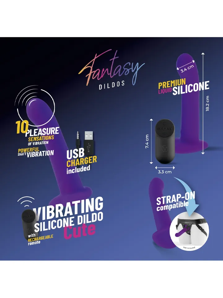 Vibrating Silicone Dildo With Remote 18 cm - Vibruojantis dildo 2 [full]