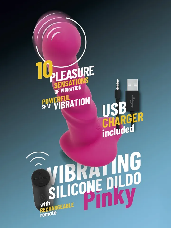 Vibrating Silicone Dildo With Remote Pink 18 cm - Vibruojantis dildo 1 [full]