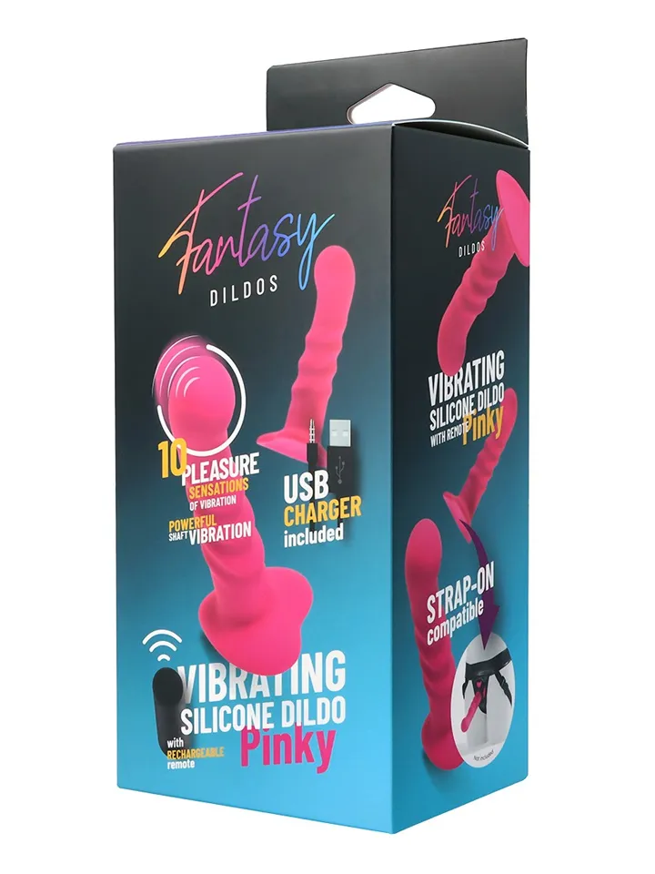 Vibrating Silicone Dildo With Remote Pink 18 cm - Vibruojantis dildo 4 [full]