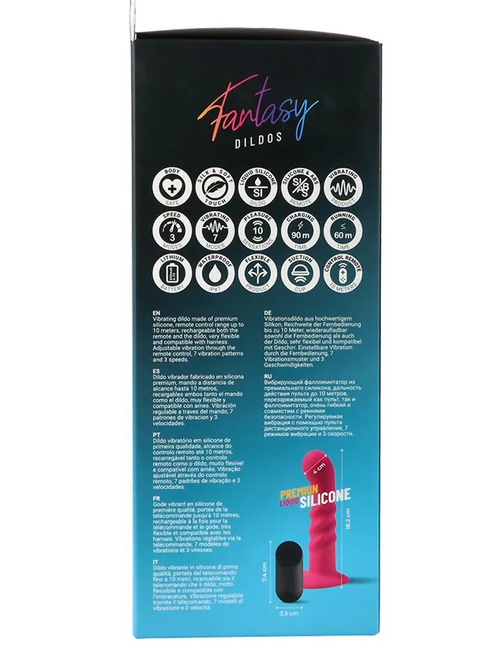 Vibrating Silicone Dildo With Remote Pink 18 cm - Vibruojantis dildo 5 [full]