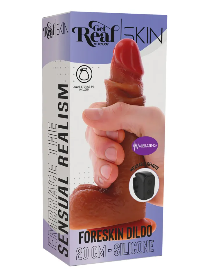 Vibrating Silicone Foreskin Dildo 20 cm - Vibruojantis dildo 5 [full]
