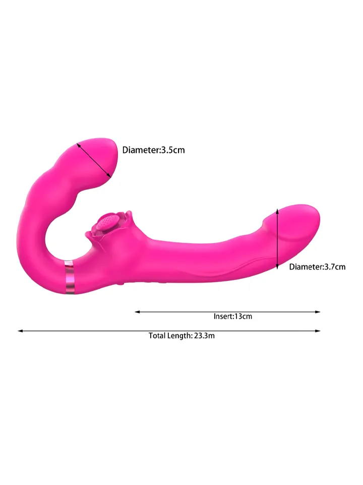 Vibrating & Tapping Strapless Strapon - Dirželis 4 [full]