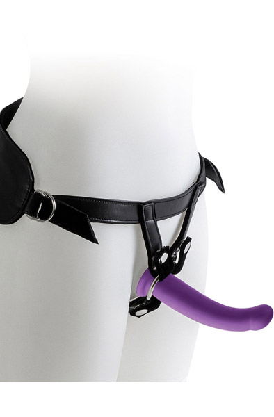 Virgite Harness With Purple Dildo Medium - Diržu su diržais 1