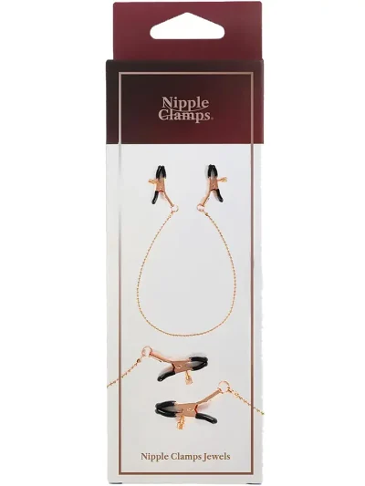 Virgite Nipple Clamps With Chain Gold - Spenelio moliuskai su grandine 3