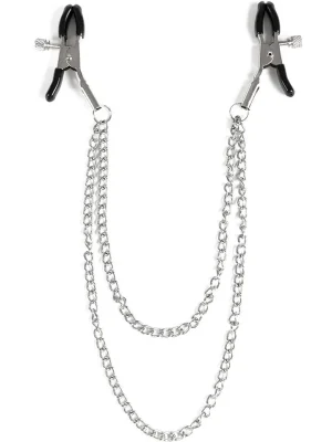 Virgite Nipple Clamps With Double Chain - Krūtinės spaustukai su grandine 1