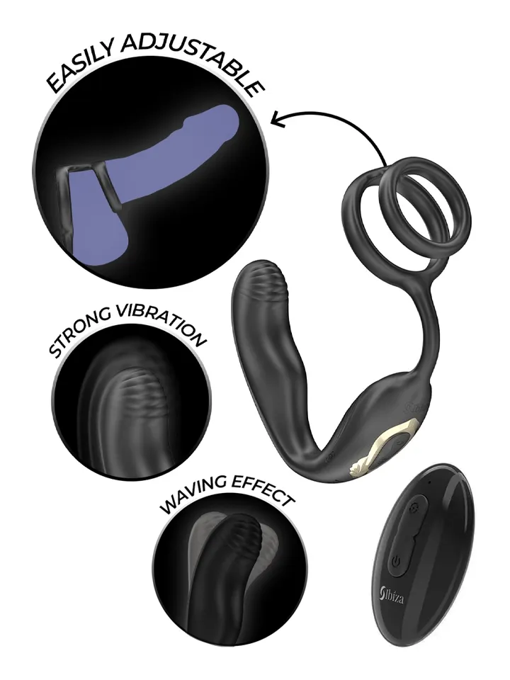 Wiggle Rotating Anal Plug With Perineal Vibration - Prostatos vibratorius su varpos žiedu 1 [full]