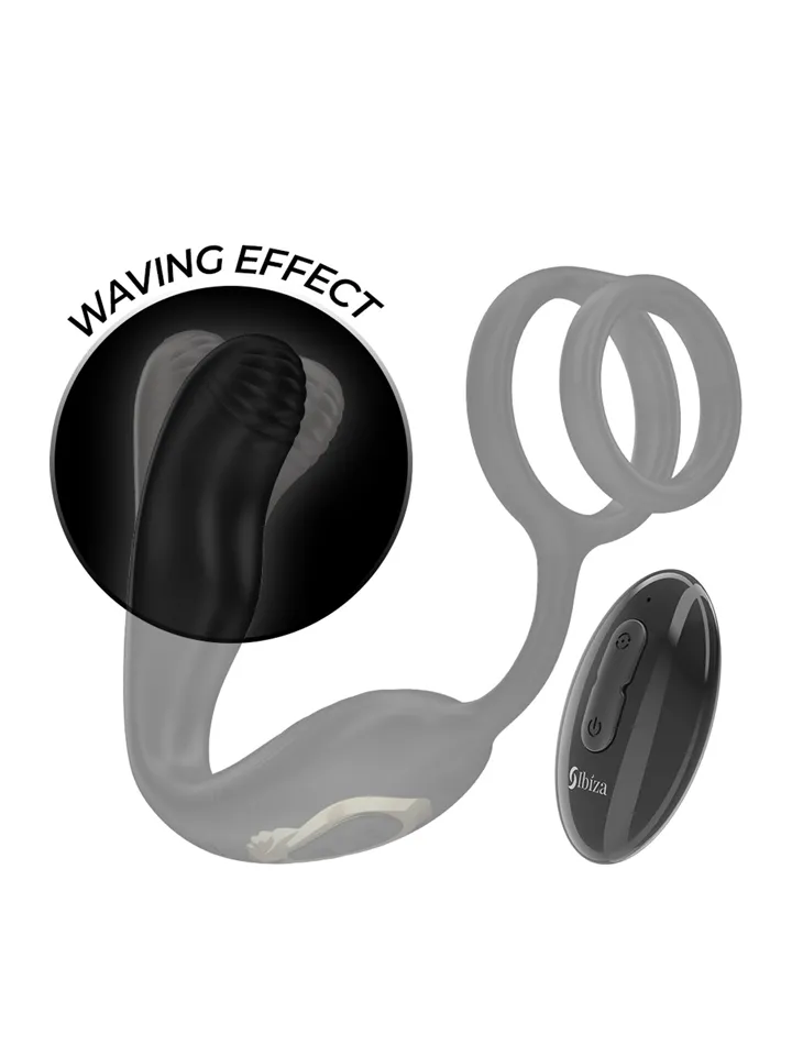 Wiggle Rotating Anal Plug With Perineal Vibration - Prostatos vibratorius su varpos žiedu 2 [full]