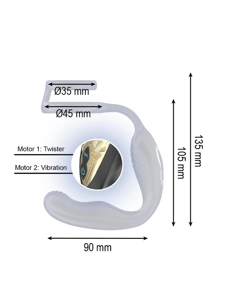 Wiggle Rotating Anal Plug With Perineal Vibration - Prostatos vibratorius su varpos žiedu 3 [full]