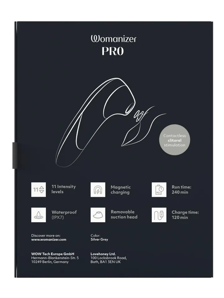 Womanizer Pro Silver - Oro slėgio vibratorius 8 [full]