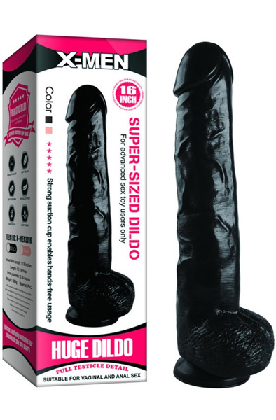 X-Men Super-Sized Dildo Black 46 cm - Papildomas tipas analinis dildo 4