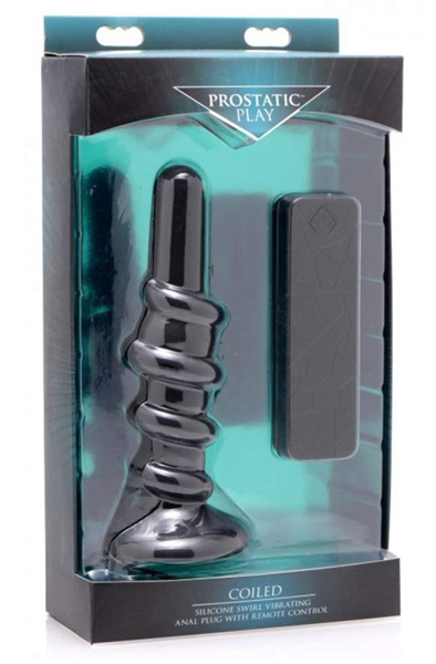 XR Play Hard Coiled Silicone Swirl Vibrating Anal Plug with - Vibruojantis analinis kištukas 2