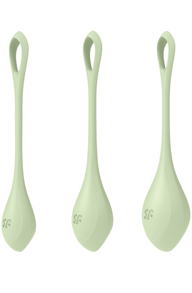 Yoni Power 2 Balls Training Set Light Green - „Knipballs“ ir „Geisha Balls“ 1
