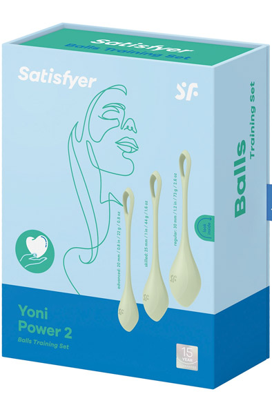 Yoni Power 2 Balls Training Set Light Green - „Knipballs“ ir „Geisha Balls“ 3