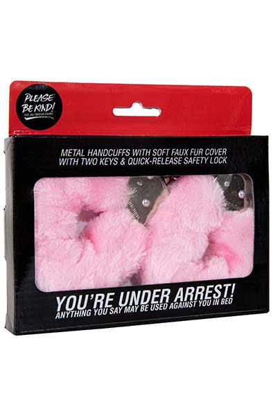 You're Under Arrest! Pink Furry Cuffs - Antrankiai su pūkais 3