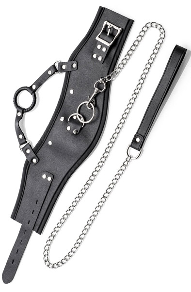 Zenn Collar With Mouth Ring & Leash - Apykaklė ir pavadėlis 2