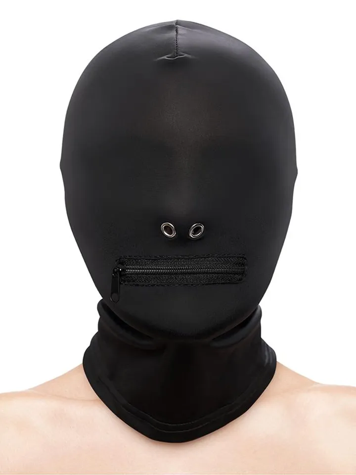 Zippered Mouth Hood Black - BDSM kaukė 1 [full]