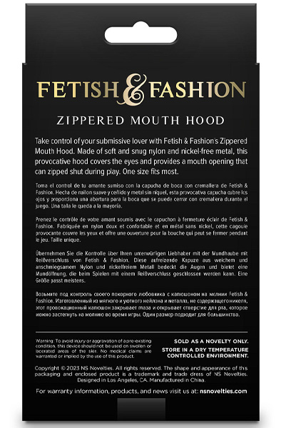 Zippered Mouth Hood Black - BDSM kaukė 3